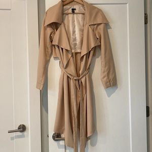 Windsor Long Cream Color Trench Jacket New
